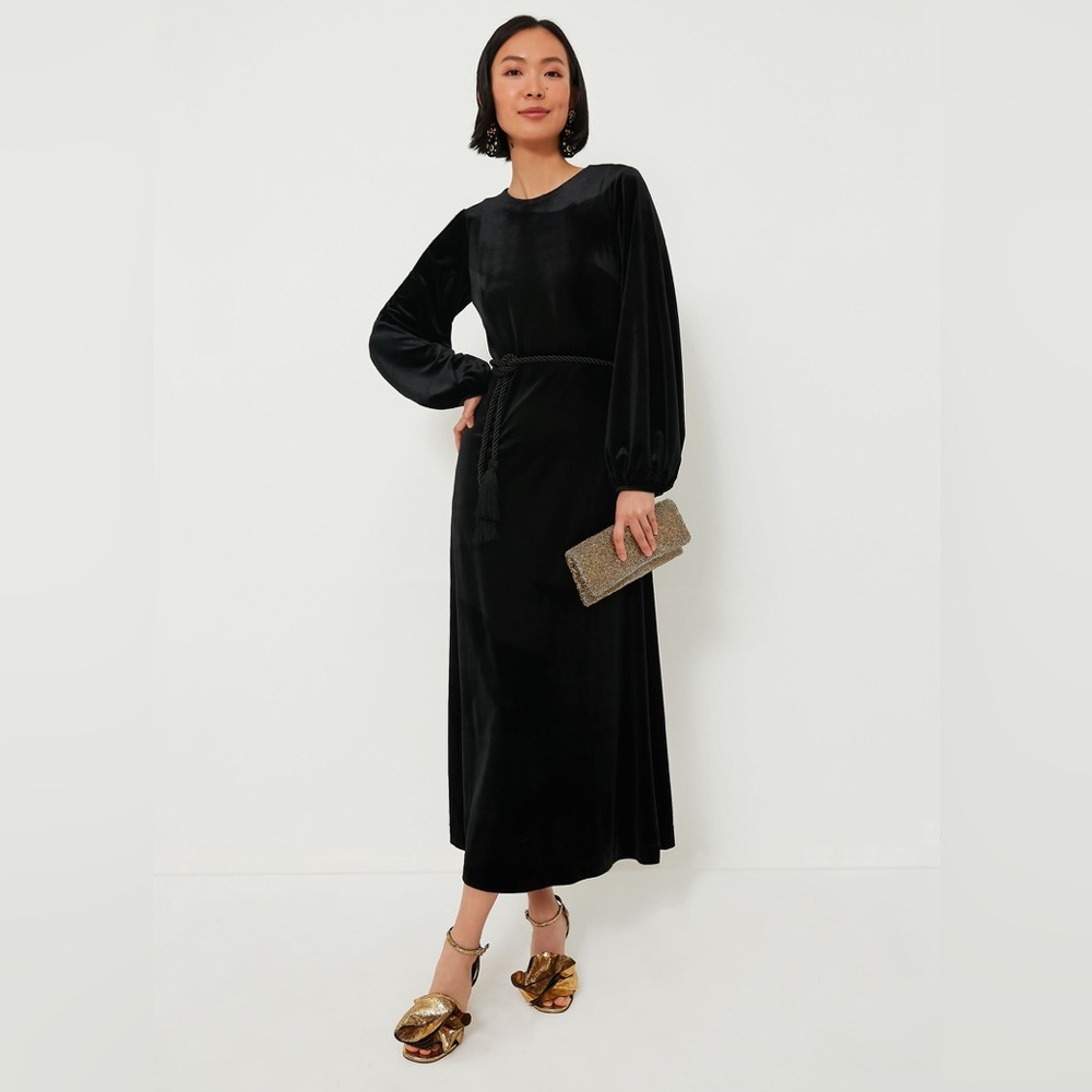 NWT Ciao Lucia- Tuckernuck Black Stretch Velvet Magdalena Dress -XS